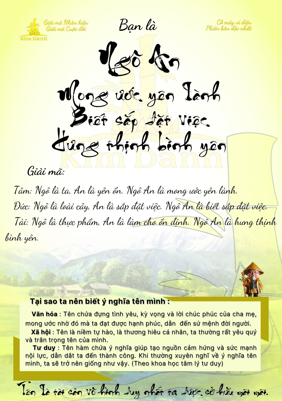 Giải mã ý nghĩa tên Ngô An