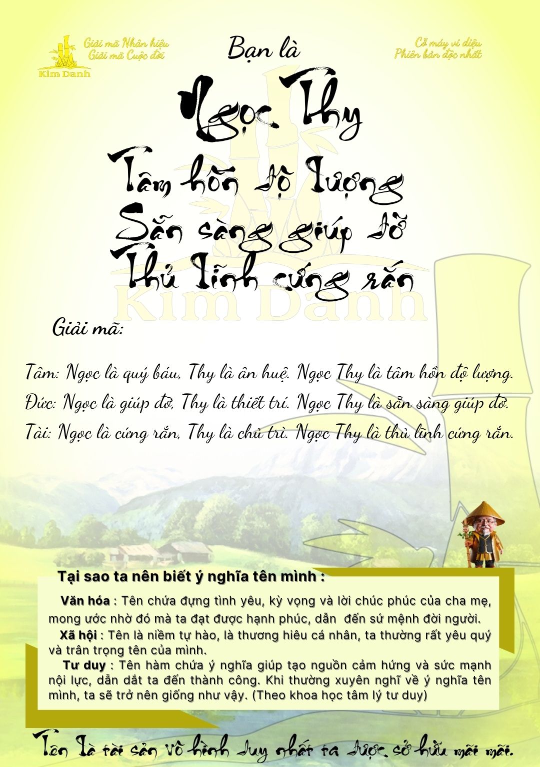 Giải mã ý nghĩa tên Ngọc Thy