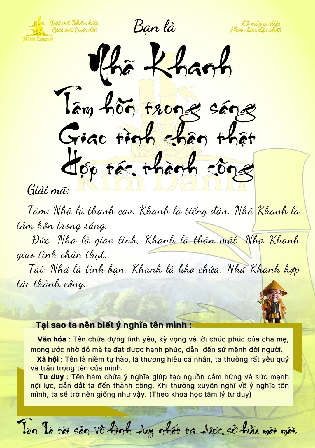 Giải mã ý nghĩa tên Nhã Khanh