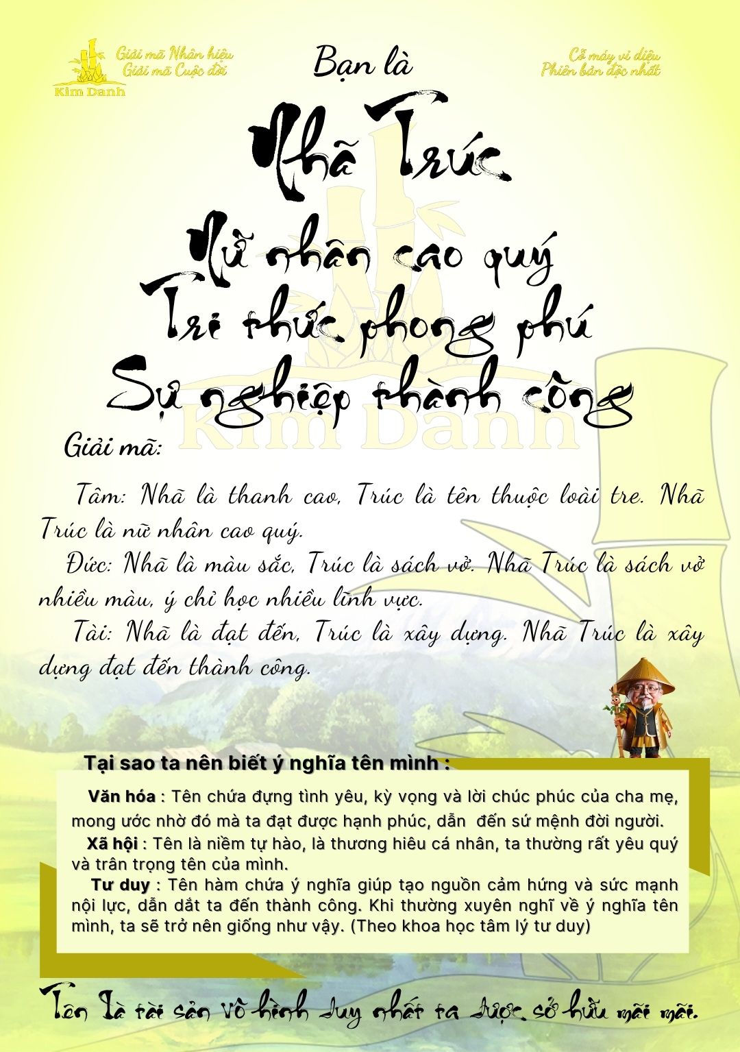 Giải mã ý nghĩa tên Nhã Trúc