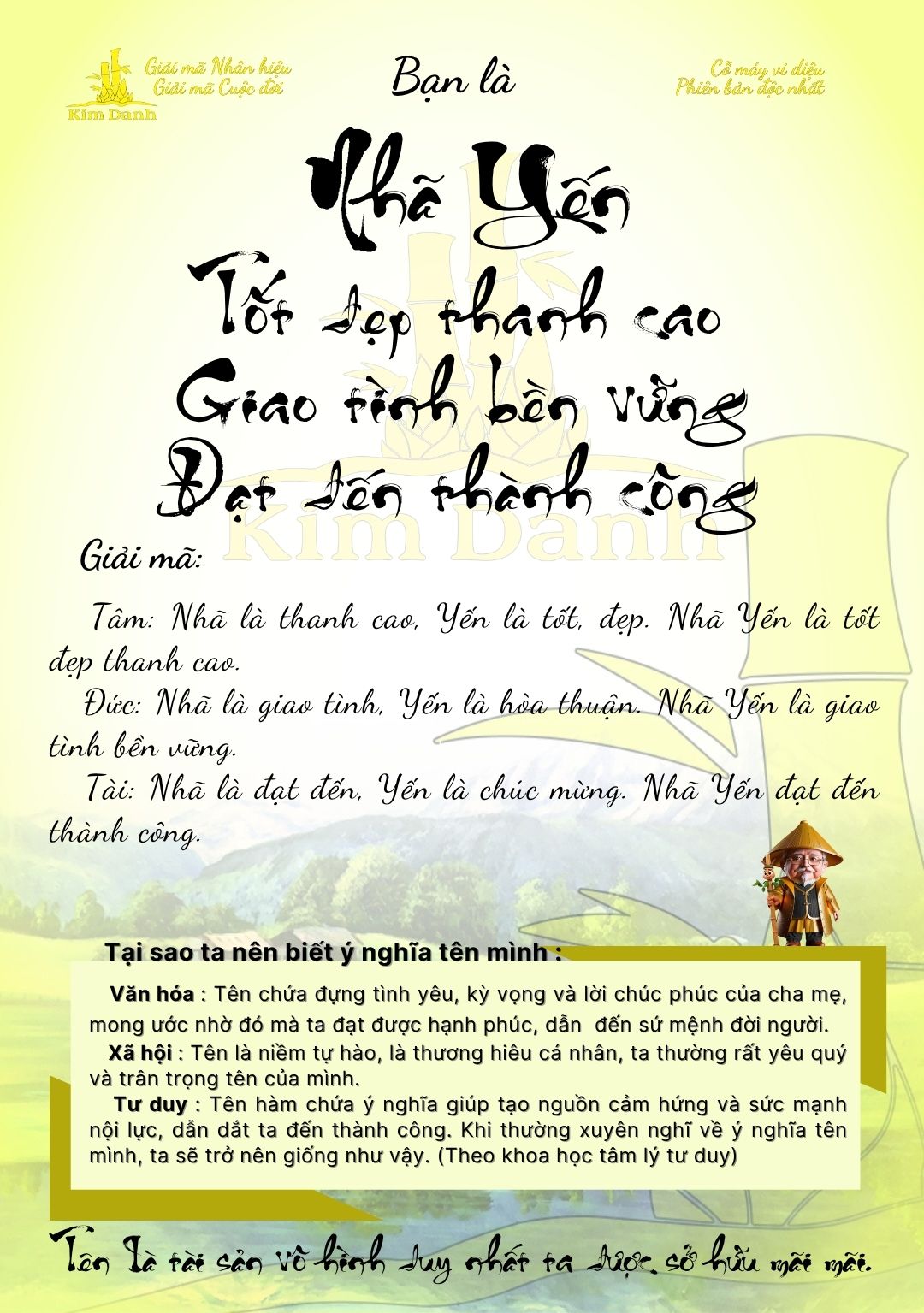 Giải mã ý nghĩa tên Nhã Yến