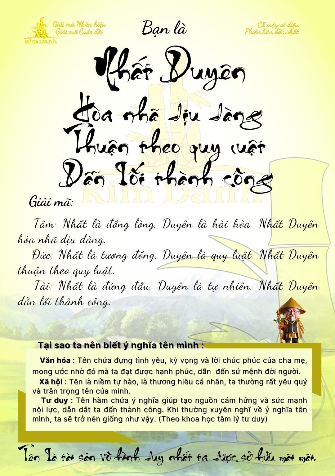 Giải mã ý nghĩa tên Nhất Duyên