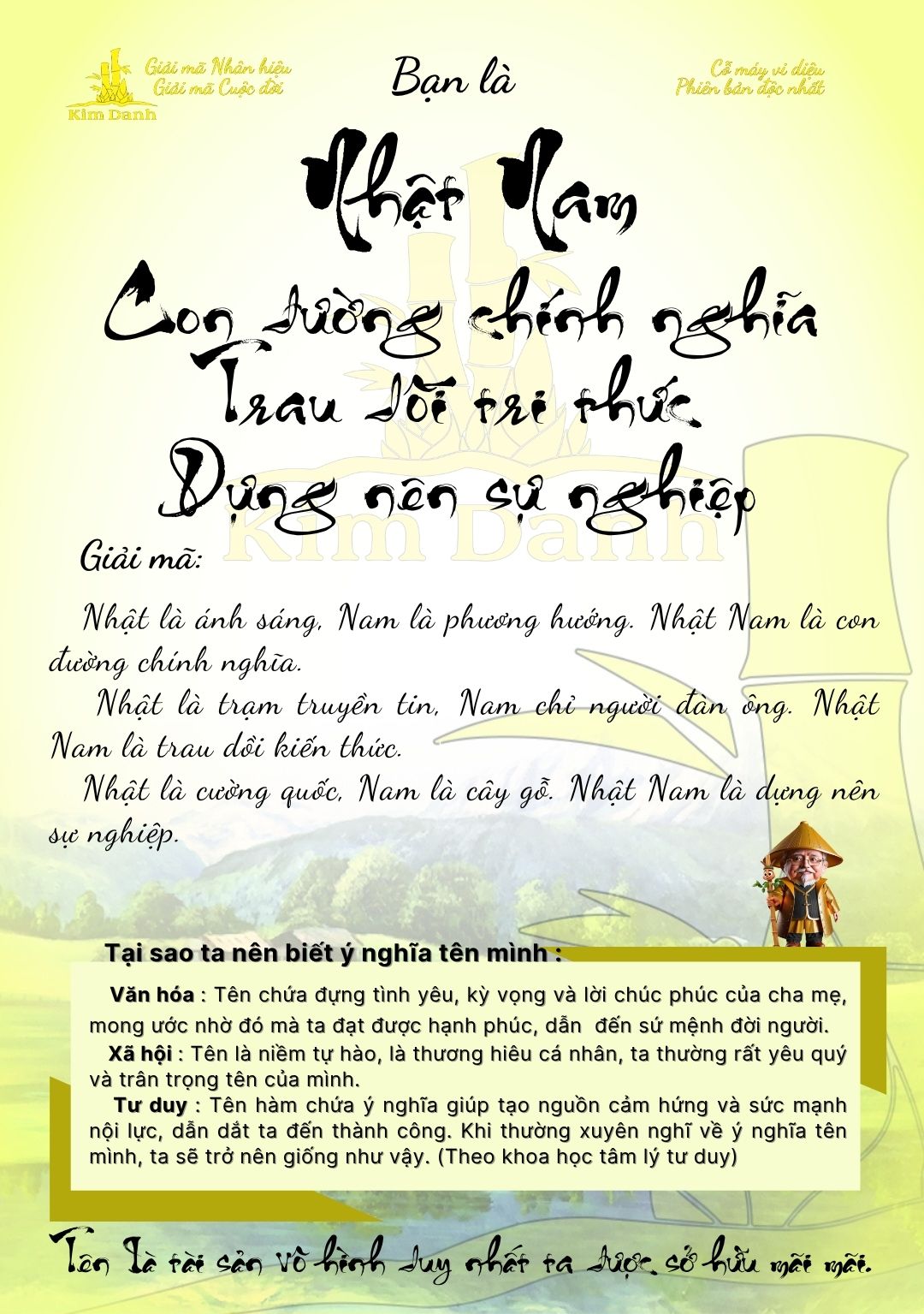 Giải mã ý nghĩa tên Nhật Nam