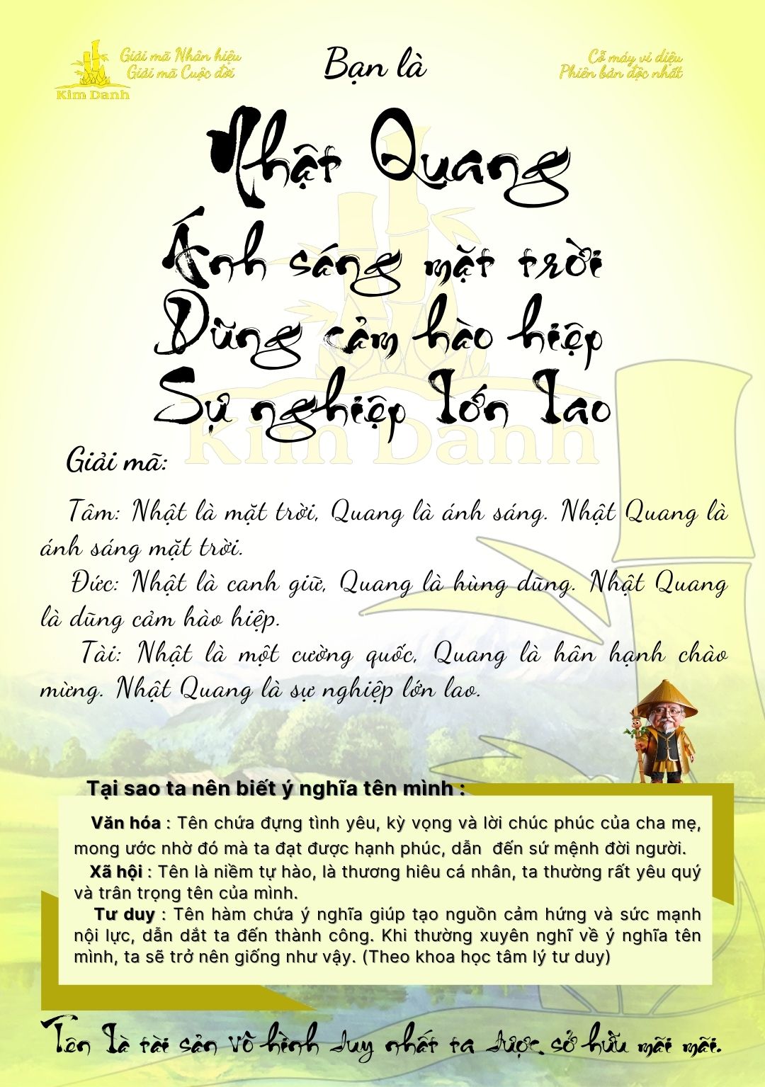 Giải mã ý nghĩa tên Nhật Quang