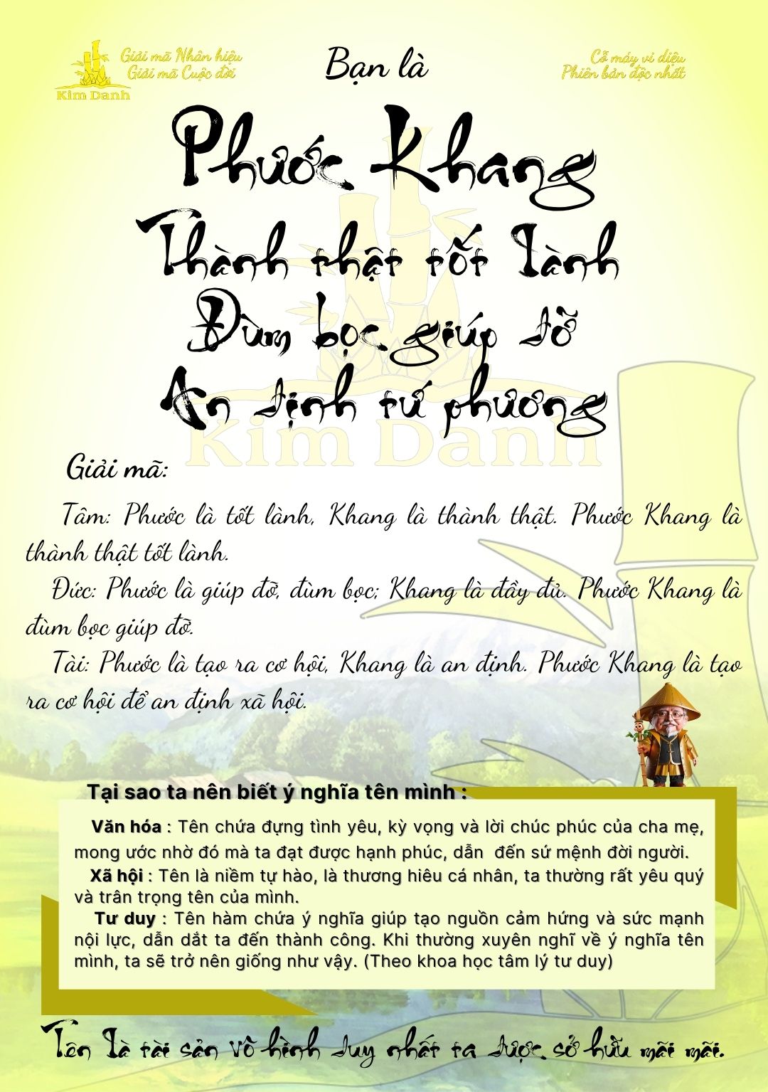 Giải mã ý nghĩa tên Phước Khang