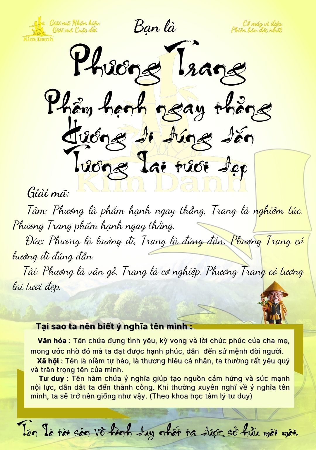 Giải mã ý nghĩa tên Phương Trang