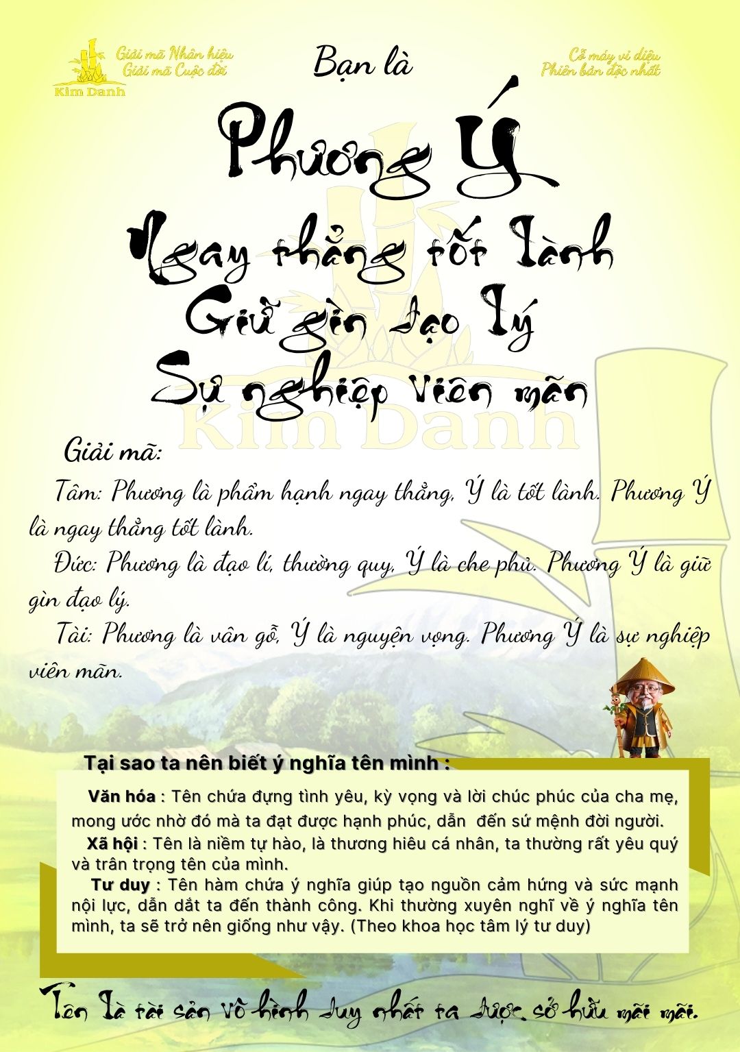 Giải mã ý nghĩa tên Phương Ý