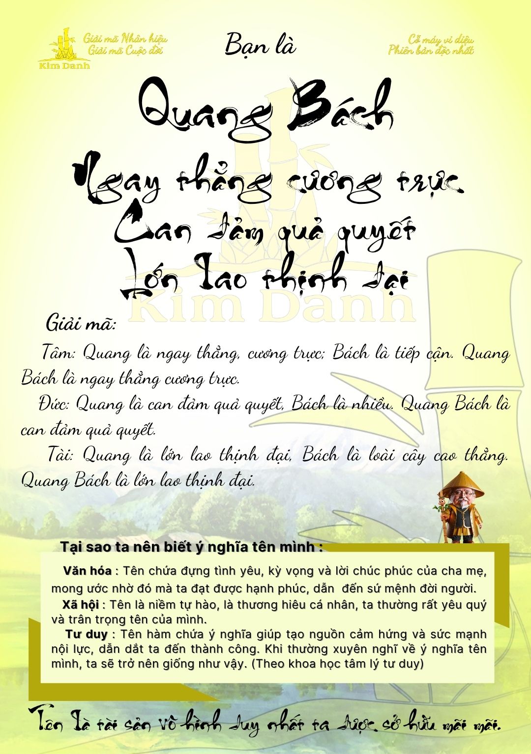 Giải mã ý nghĩa tên Quang Bách