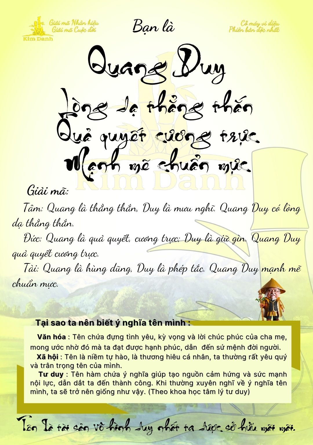 Ý nghĩa tên Quang Duy 5 Giải mã ý nghĩa tên Quang Duy