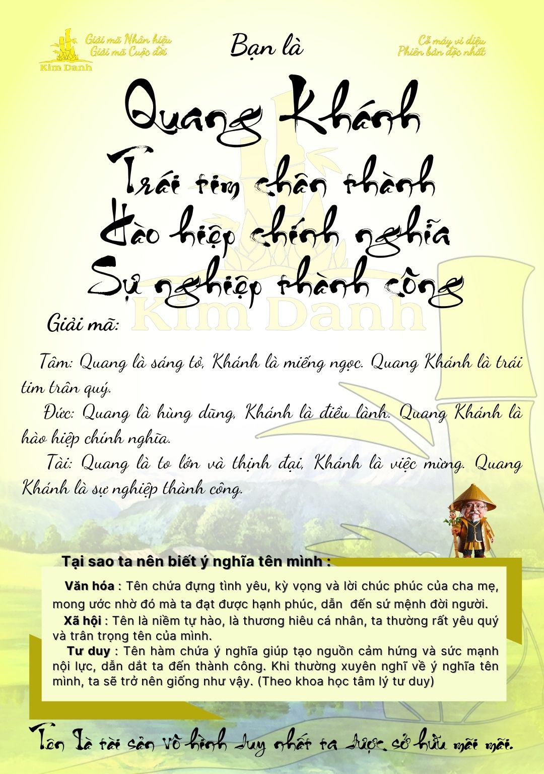 Ý nghĩa tên Quang Khánh 5 Giải mã ý nghĩa tên Quang Khánh