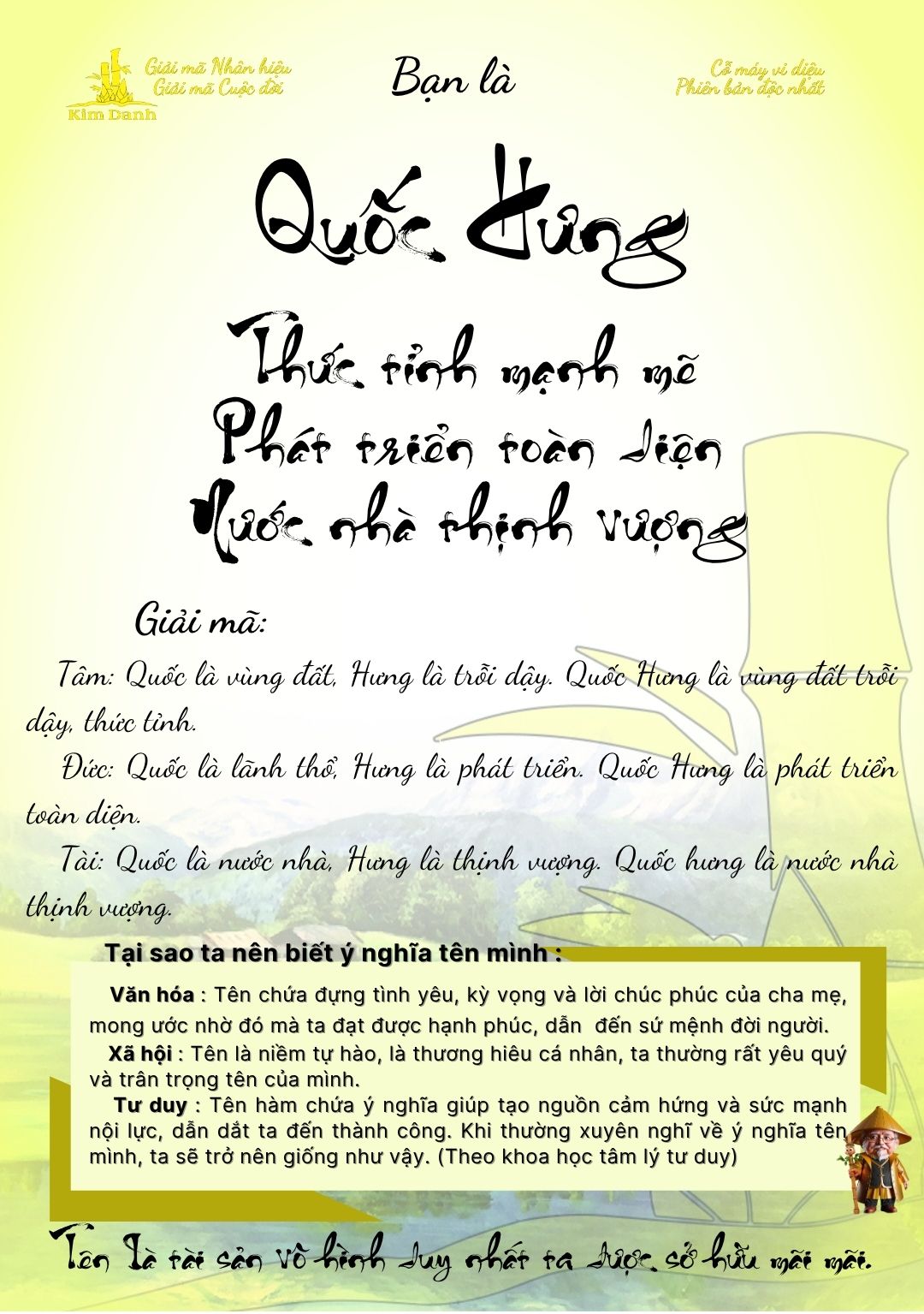 Giải mã ý nghĩa tên Quốc Hưng