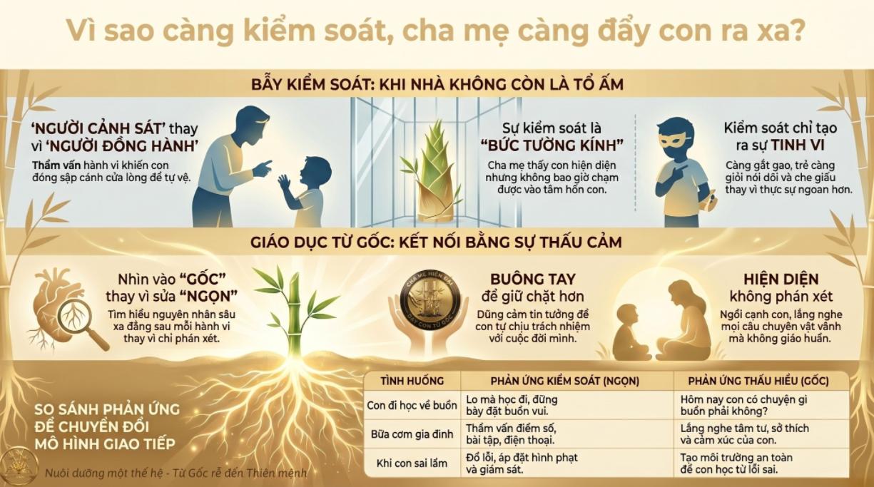 Cha mẹ kiểm soát con: Vì sao càng kiểm soát con càng xa cách? 4 Điều gì khiến khoảng cách ngày càng lớn?