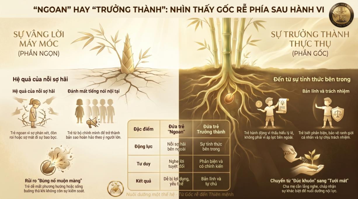 Cha mẹ dạy con ngoan nhưng con có thực sự trưởng thành? 4 Dạy con ngoan có phải là mục tiêu đúng của cha mẹ?
