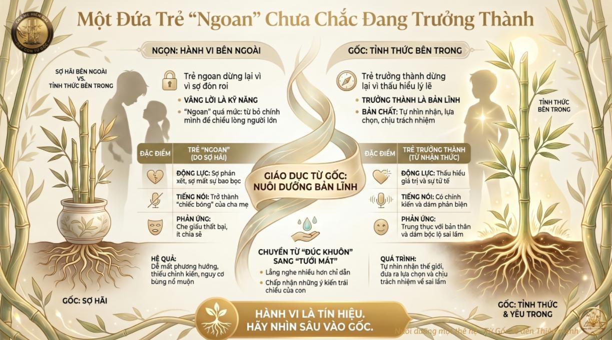 Cha mẹ dạy con ngoan nhưng con có thực sự trưởng thành? 5 Đừng nhầm lẫn giữa vâng lời và trưởng thành