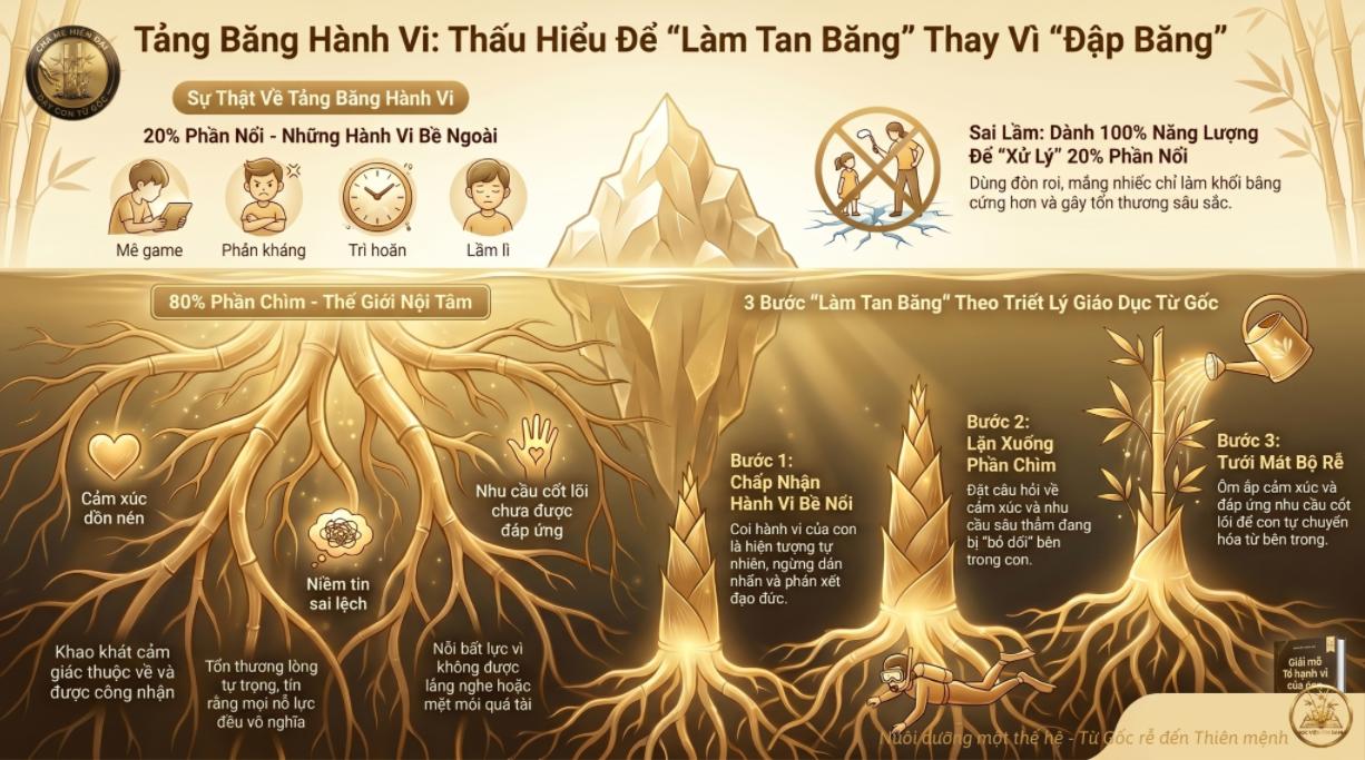 Tâm lý trẻ bướng bỉnh: Phần nổi của tảng băng cha mẹ chưa biết 4 Cha mẹ đừng chỉ nhìn vào sự bướng bỉnh của con