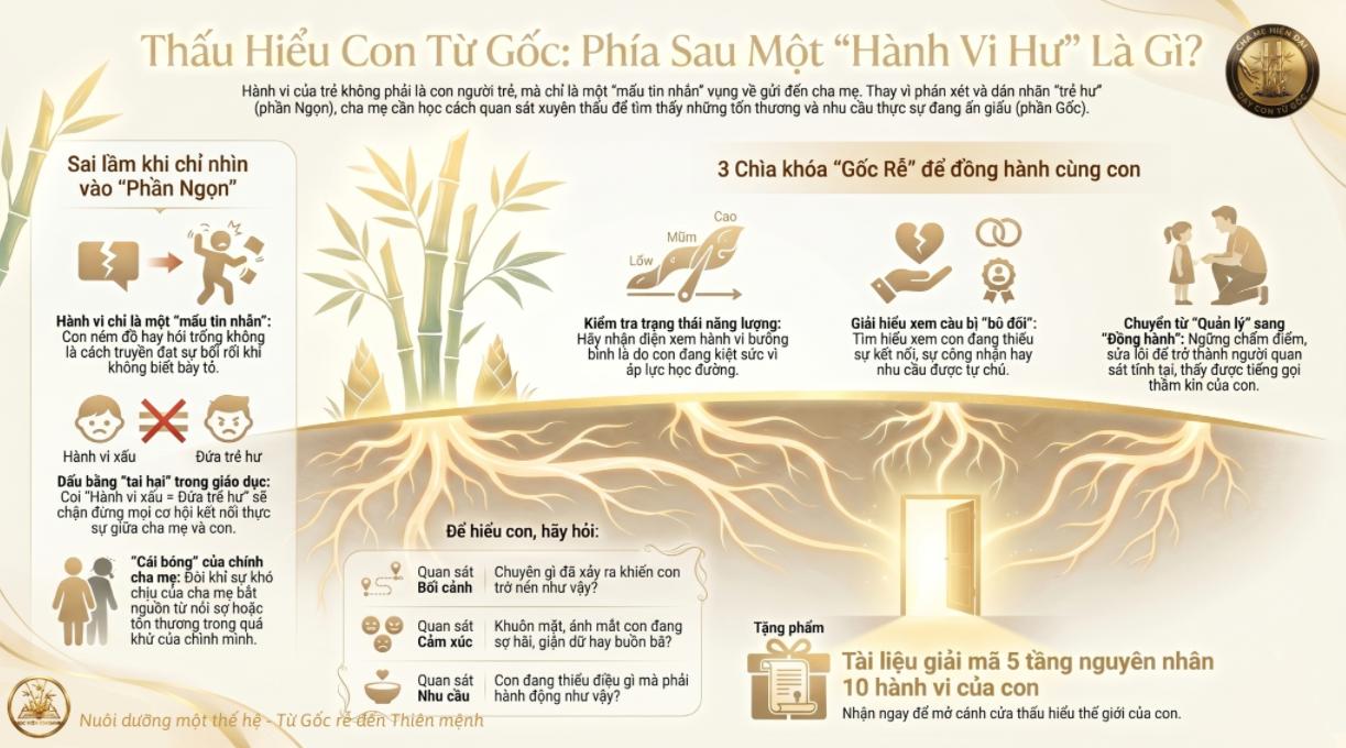 Cách thấu hiểu tâm lý trẻ: Đừng chỉ nhìn hành vi, hãy nhìn điều bị bỏ sót 5 Cách thấu hiểu tâm lý trẻ là nhìn sâu hơn hành vi để hiểu cảm xúc và nhu cầu bên trong