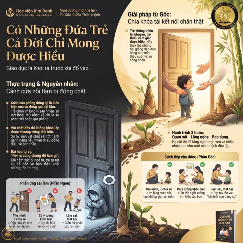 Trẻ thu mình ít chia sẻ